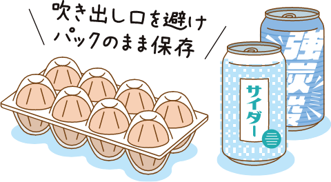 吹き出し口を避け、パックのまま保存